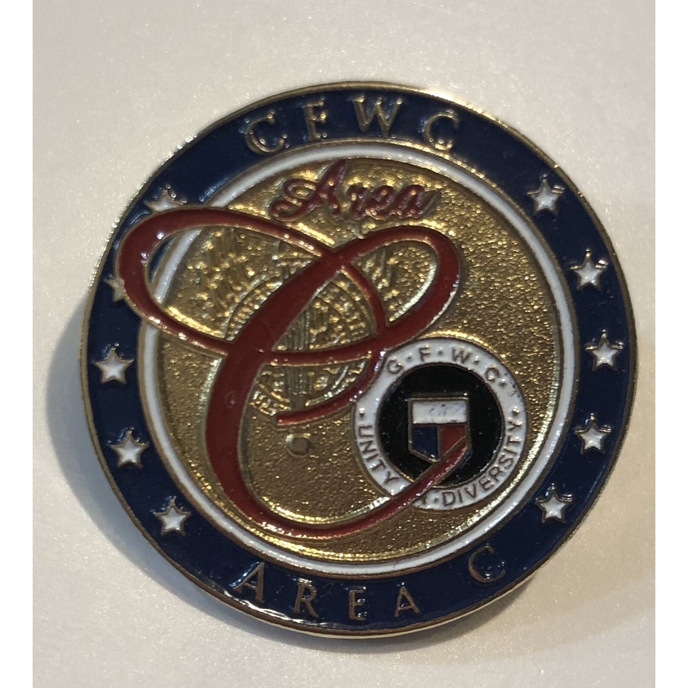 CFWC Area C Pin California Federation of Women's‎ Clubs Gold Tone Enamel Lapel